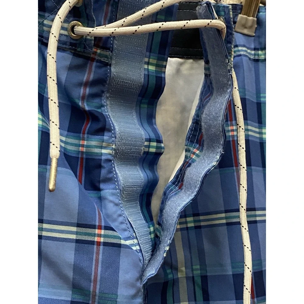 Nautica‎ Swim Trunks Mens 36 Blue Plaid Surf Board Shorts EUC